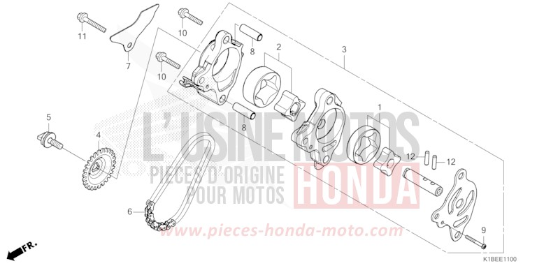 OELPUMPE von Forza 350 MAT CYNOS GRAY METALLIC (NH312) von 2025